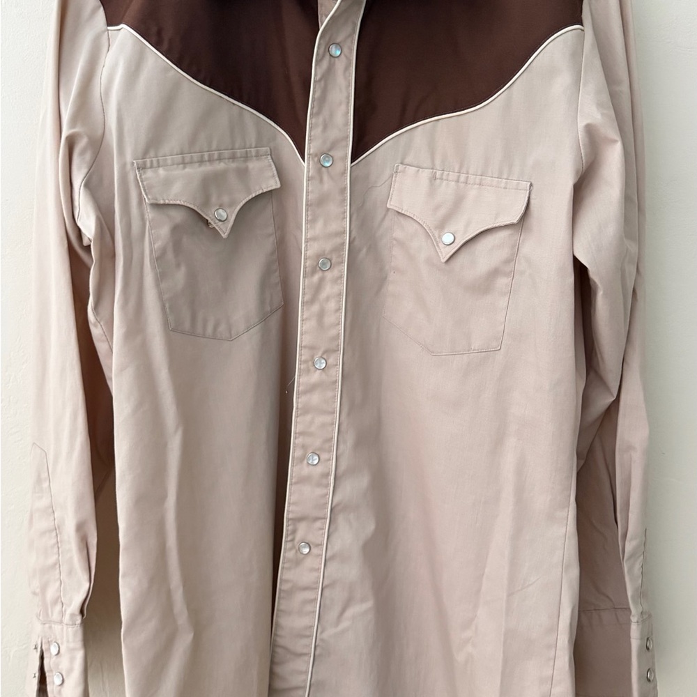 Mens Vtg Miller Western Wear Western Shirt Pearl Snaps Sz L 16/34
